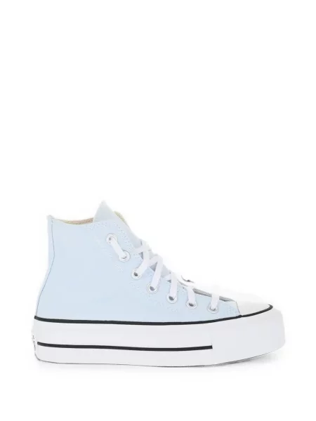 Top Converse cu platformă din canvas cu imagine alb