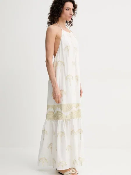 Simona Corsellini rochie maxi evazati bej