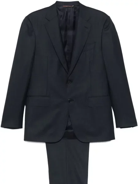 Costum Canali în carouri de costum albastru