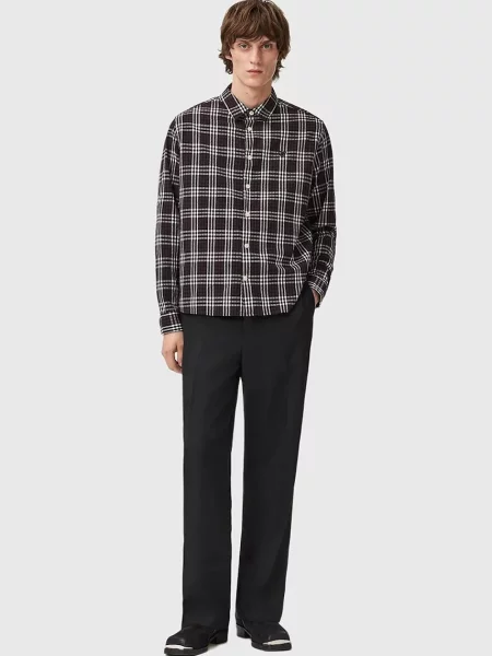 Сорочка AllSaints regular класичний комір коричневий