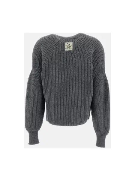 Krótki sweter Des Phemmes wełniany szary