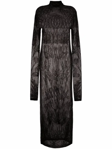 Rochie maxi Dsquared2 tricotate lungă de costum negru