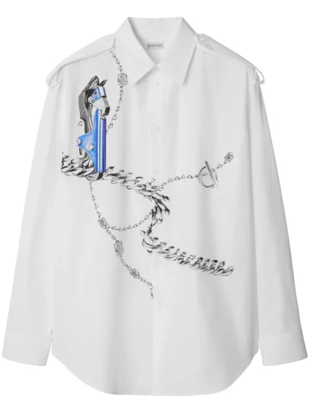 Košulja Burberry s printom bijela