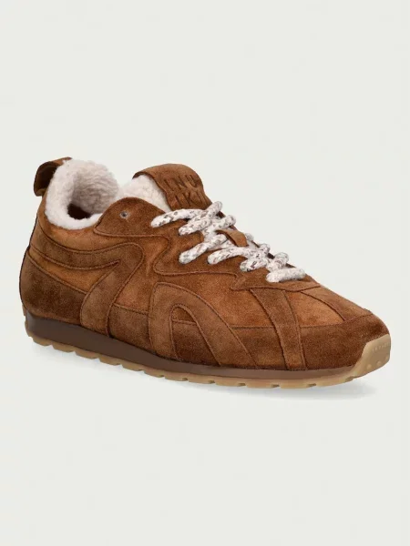 Inuikii Maribella Shearling sneakers pentru femei din piele întoarsă maro