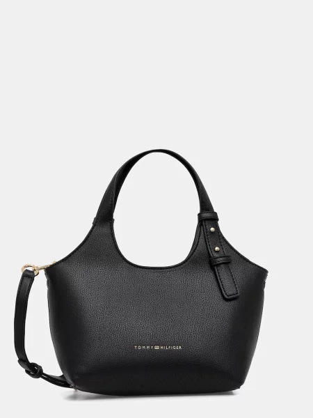 Geantă de mână Tommy Hilfiger Th Logo Mini Tote Black Universal negru