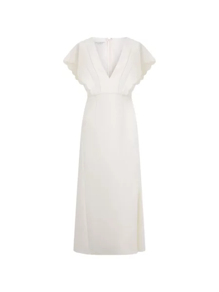 Rochie maxi Philosophy Di Lorenzo Serafini cu decolteu în V alb