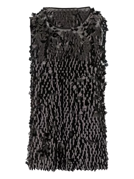 Top Niccolò Pasqualetti z cekinami bez rękawów czarny