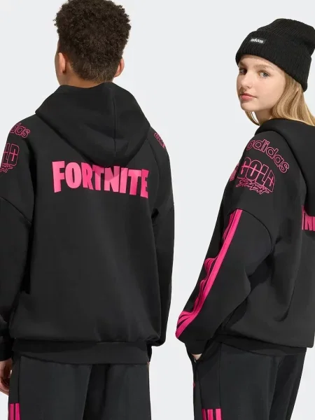 Adidas кофта з капюшоном дитяча з бавовною FORTNITE