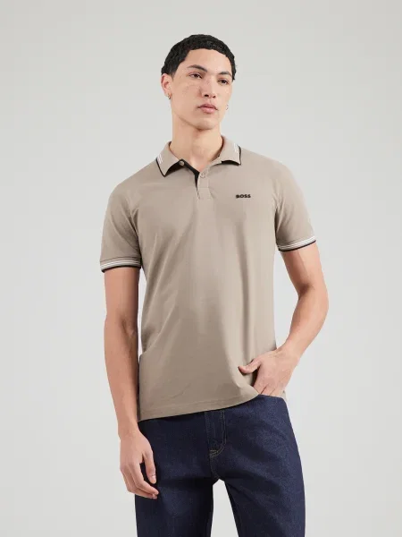 BOSS Tricou Paul deschis gri