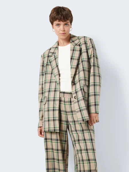 Marynarka Noisy May w kratę beżowa