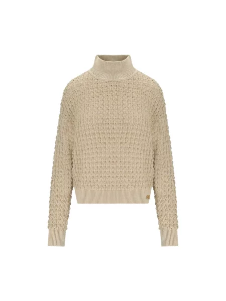 Bukiecik sweter Elisabetta Franchi z cekinami beżowy