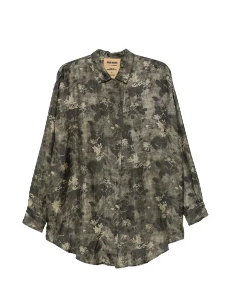 Lung cămașă Uma Wang cu model floral cu imagine verde