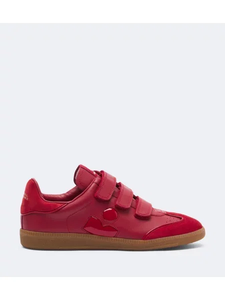 Sneakerși Isabel Marant din piele de căprioară roșu