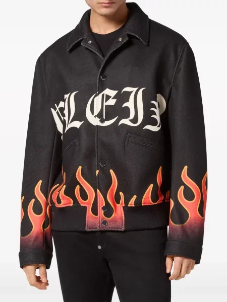 Kurtka bomber Philipp Plein z nadrukiem czarny