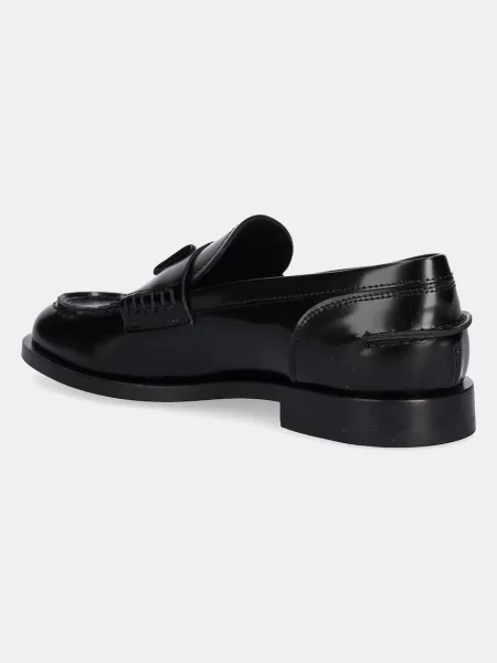 Kožené mokasíny MSGM na plochém černá