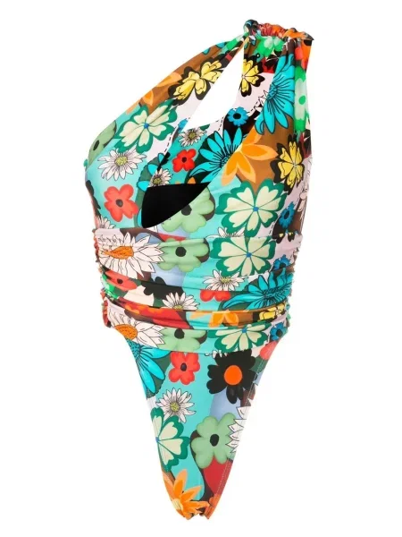 Costum de baie Amir Slama cu model floral cu imagine cu un umăr gol