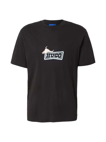 HUGO Tricou Nadero negru alb