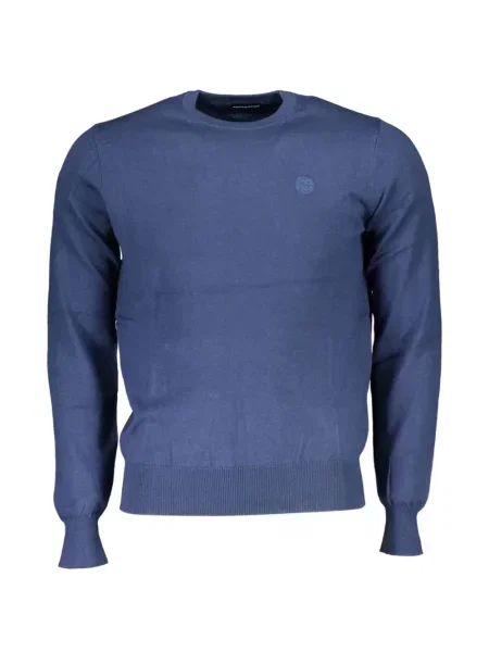 Pulover North Sails cu decolteu rotund cu autograf albastru
