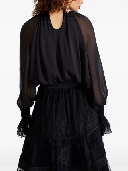 Bluză Temperley London cu volane negru