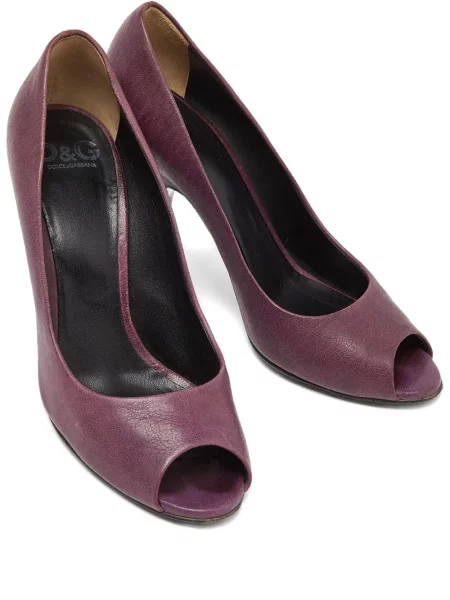 Pantofi cu toc D&g din piele violet