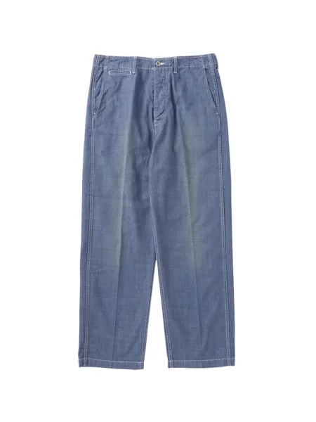 Pantaloni chino Visvim cu cataramă cu bretele albastru