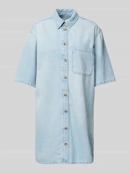 Sukienka jeansowa z kieszenią na piersi Jake*s Studio Woman niebieska