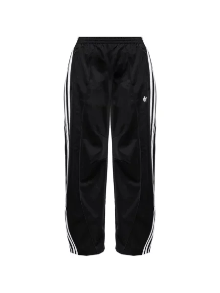 Pantaloni Adidas alergare cu cordon cu volane negru
