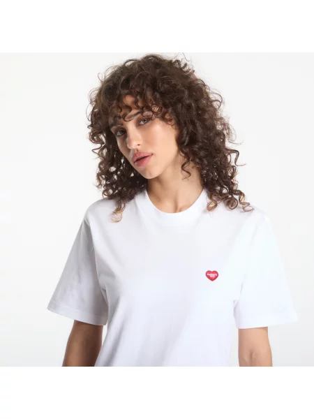Тениска Carhartt WIP S/S Small Heart T-Shirt UNISEX White/ Red M бяло