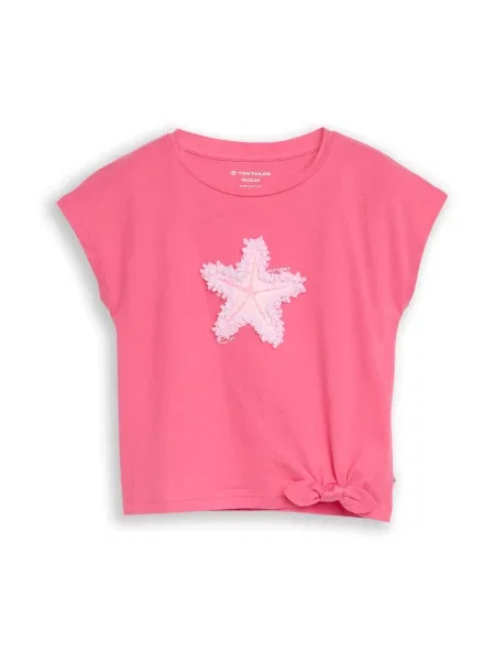 TOM TAILOR Tricou mov pastel / roz zmeură / rosé alb