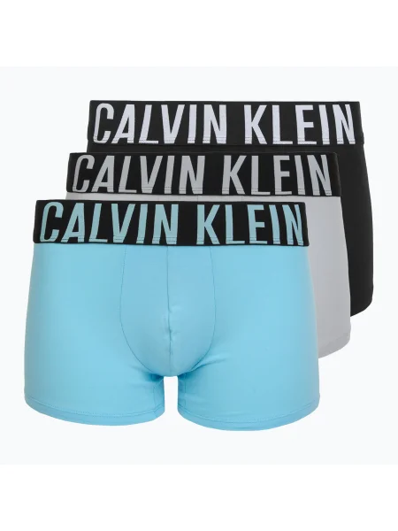Boxeralsó Calvin Klein Boxer Brief 3 pairs harbor mist/black/chilly blue. Méret: fehér