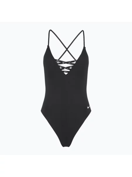 Дамски бански костюм от една част Nike Sneakerkini Crossback black черно