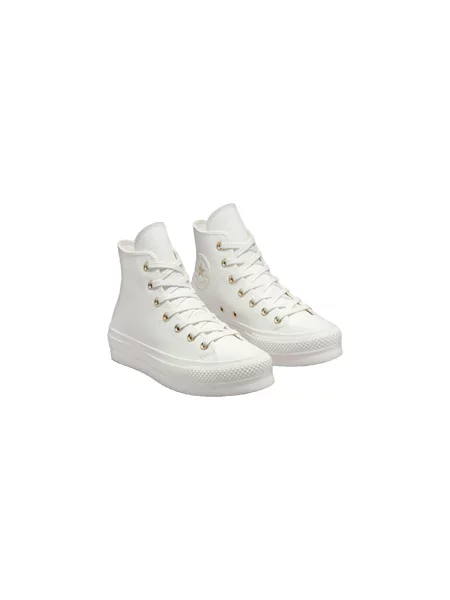 Členkové topánky Converse na platforme biela