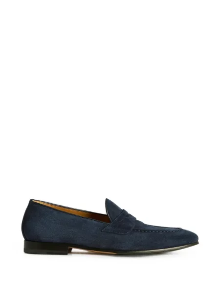 Pantofi loafer Kiton din piele de căprioară albastru