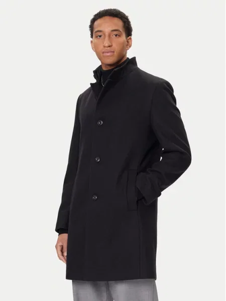 HUGO Вовняне пальто чорний
