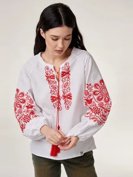 Вишита сорочка MEREZHKA білий