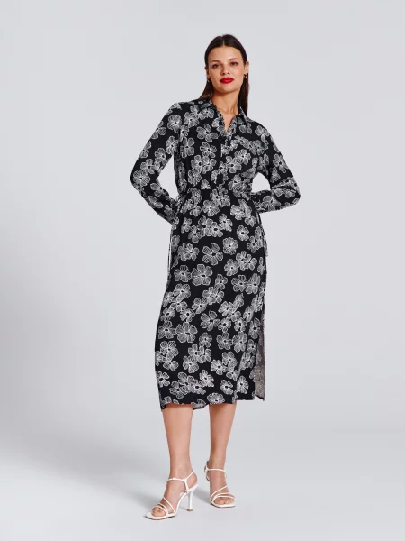 Міді сукня з леопардовим принтом різнобарвний