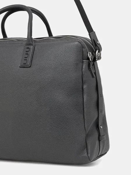 Kožená taška Tommy Hilfiger šedá