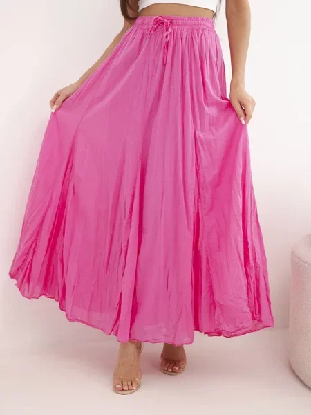 Talie elastică fusta maxi Kesi Włoski alb