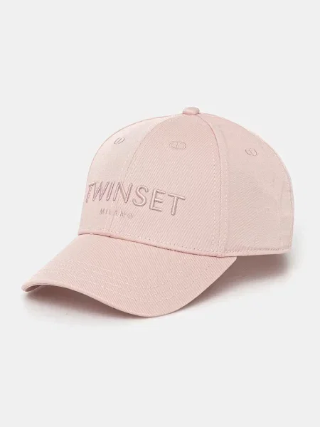 Шапка с козирка Twinset с апликация розово