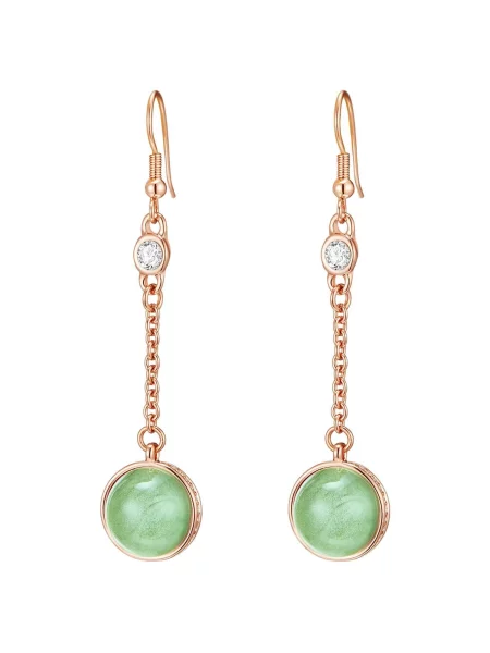 Lulu & Jane Cercei auriu roz / smarald verde