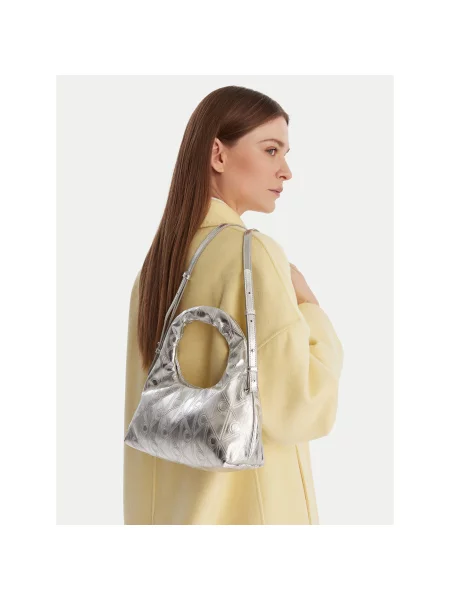 Calvin Klein Geantă Puffy Aop Mini Bag With Strap Argintiu
