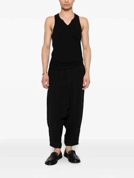 Риза Yohji Yamamoto с V-образно деколте черно