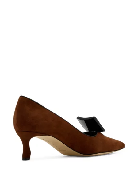 Pantofi cu toc Manolo Blahnik din piele de căprioară maro