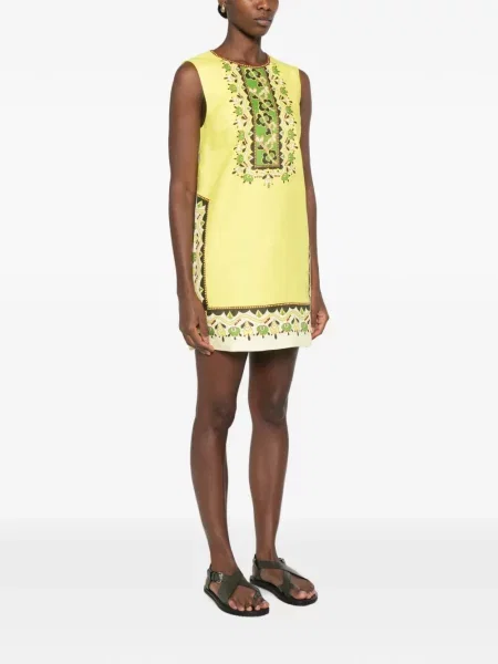 Rochie mini Alemais cu model floral cu imagine galben