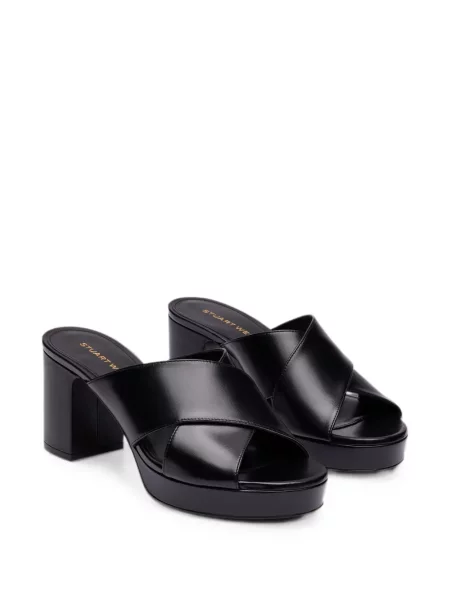 Sandale Stuart Weitzman cu platformă cu bretele negru