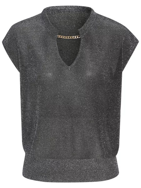 LASCANA Pulover / argintiu negru