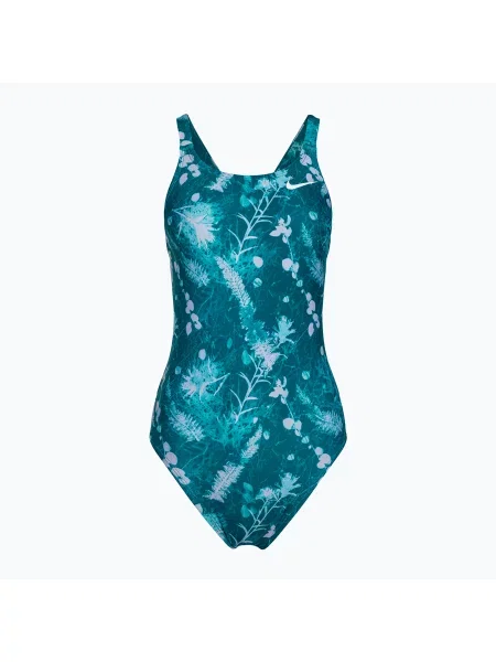 Дамски бански костюм от една част Nike Hydrastrong Multi Print Fastback mineral teal зелено