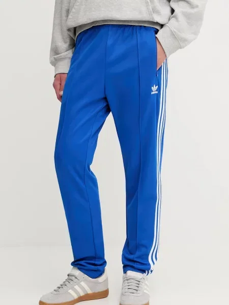 Спортен панталон adidas Originals Denim TP мъжки с апликация синьо
