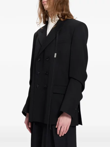 Sacou Ann Demeulemeester cu două rânduri de nasturi negru