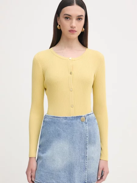 Armani Exchange cardigan pentru femei cu vâscoză galben